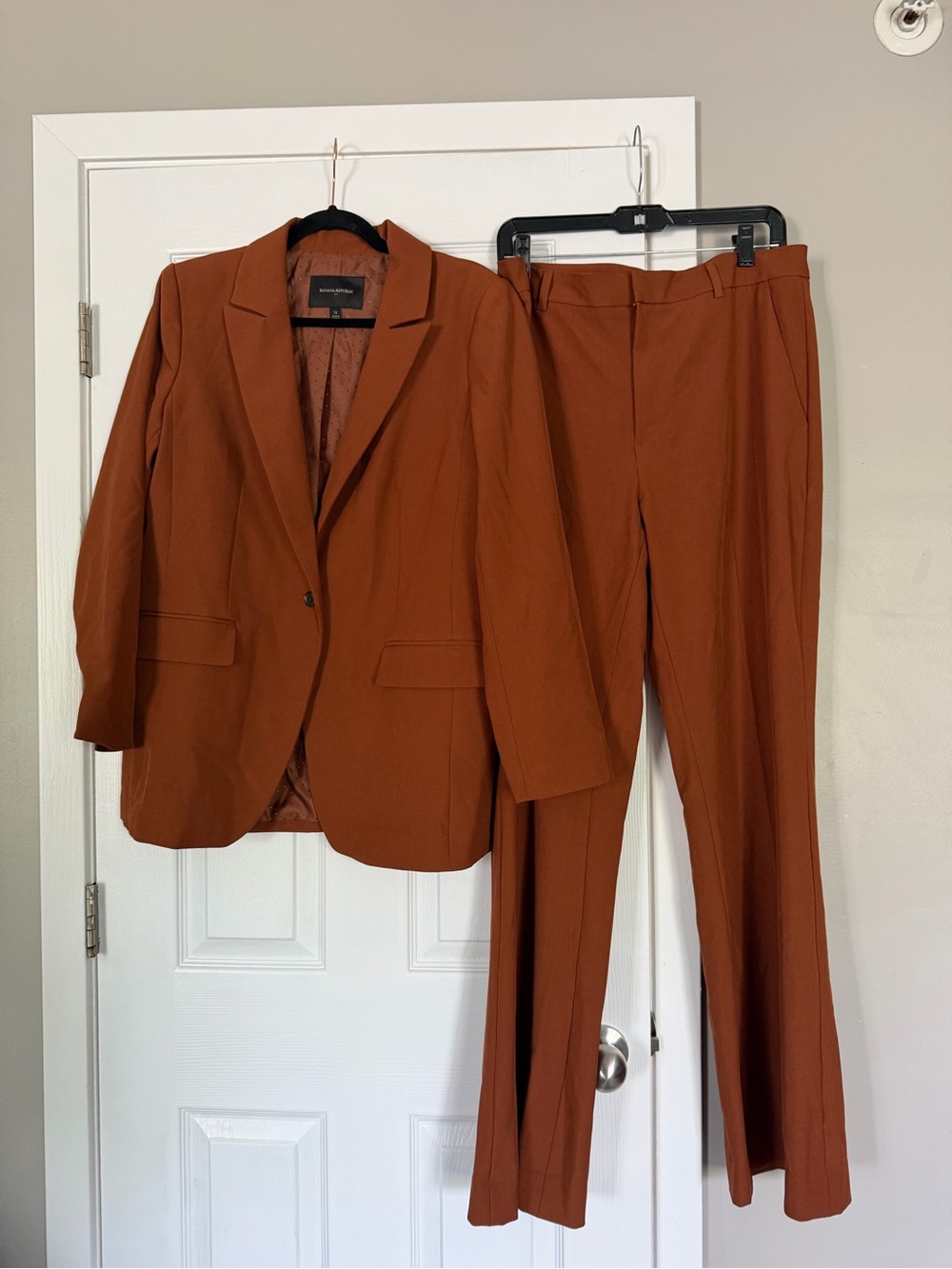Banana Republic Brown Blazer Pant Two Piece Set Work Business Office
